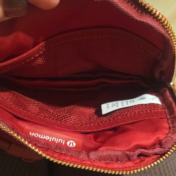 Lululemon Athletica Red Pouch with Gold Zipper - Picture 3 of 3